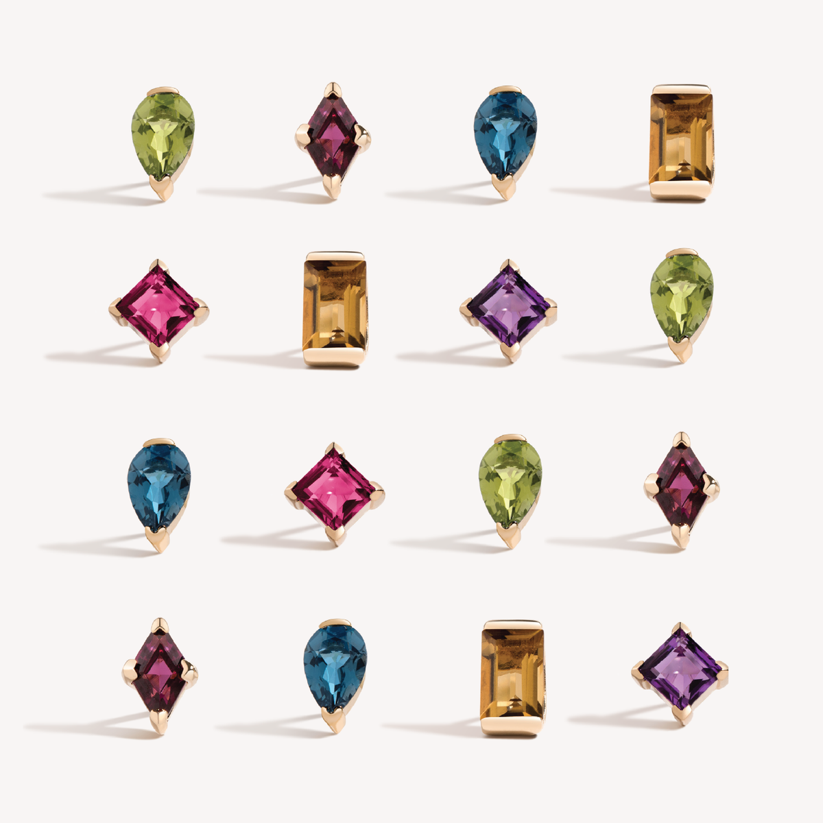 Make believe square stud earrings