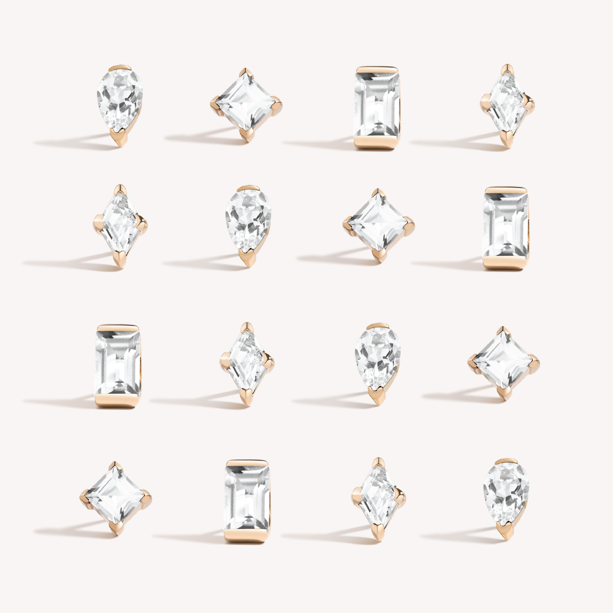 It’s a long story baguette stud earrings