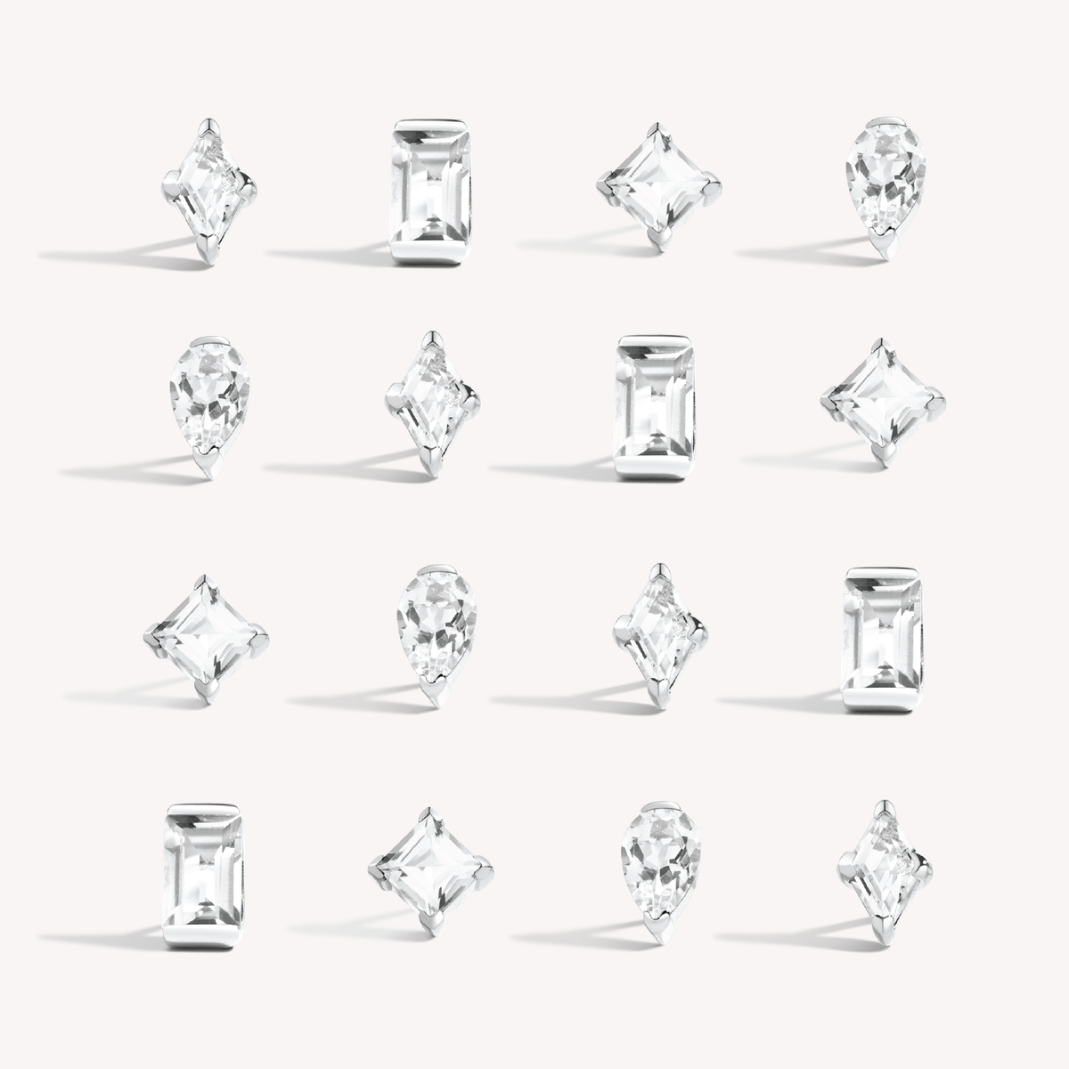 Make believe square stud earrings