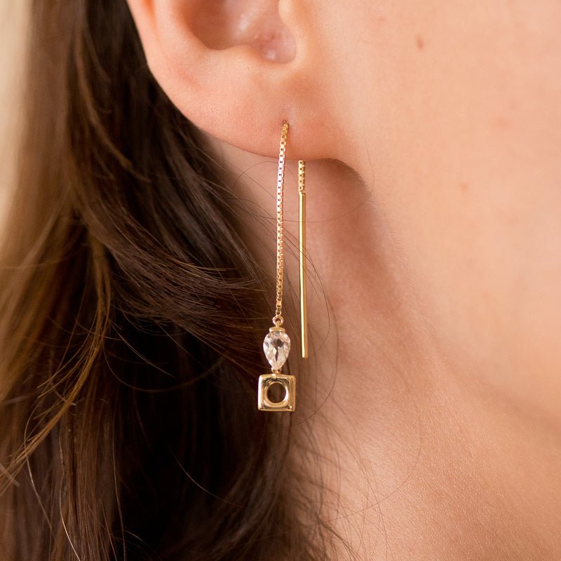 Falling & laughing threader earrings