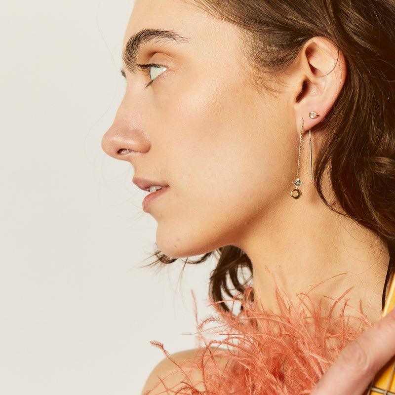 Falling & laughing threader earrings
