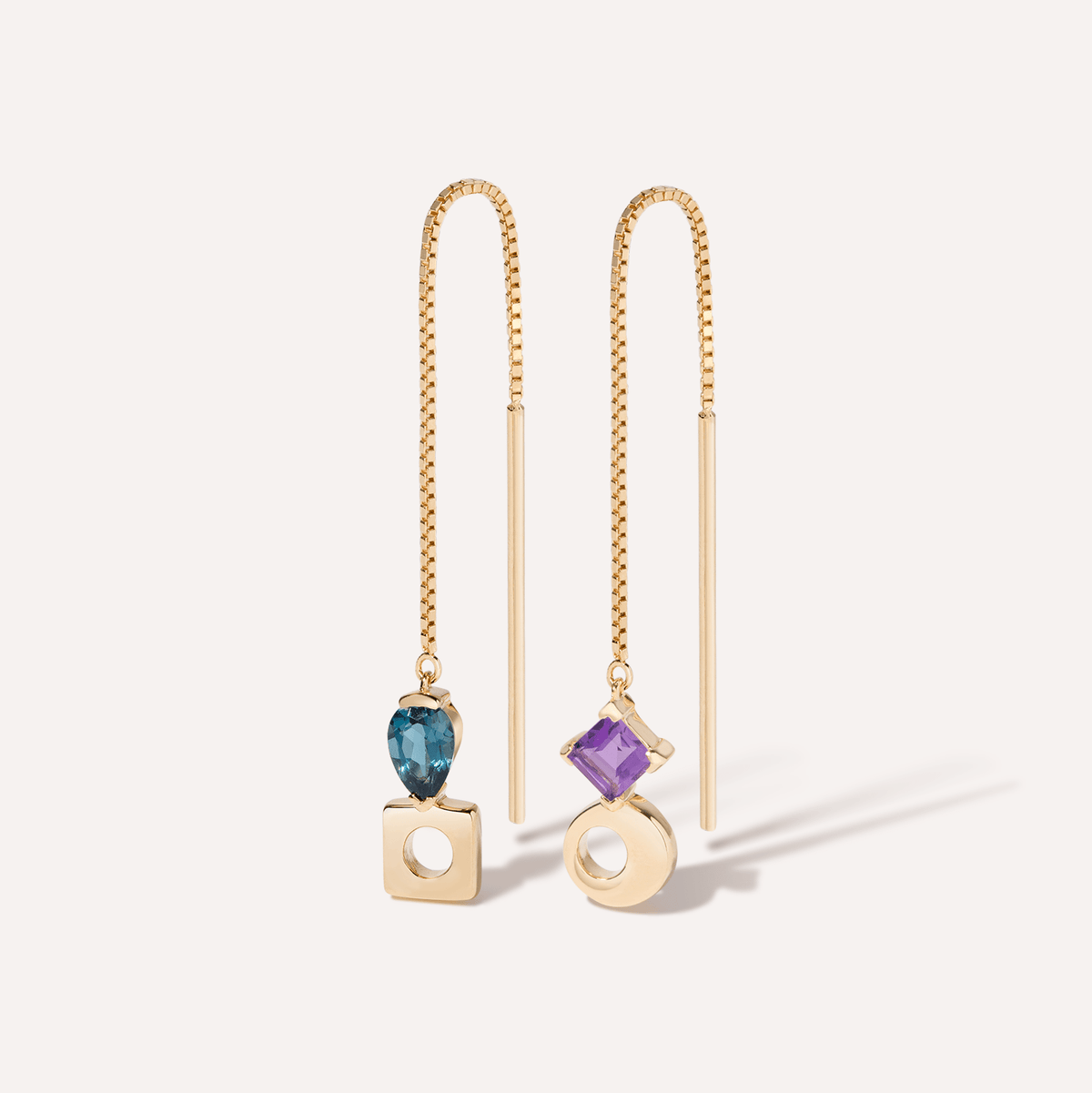 Falling & laughing threader earrings