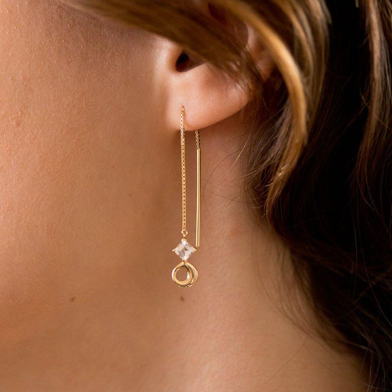 Falling & laughing threader earrings
