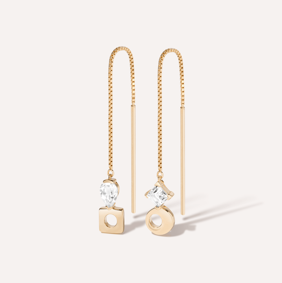 Falling & laughing threader earrings
