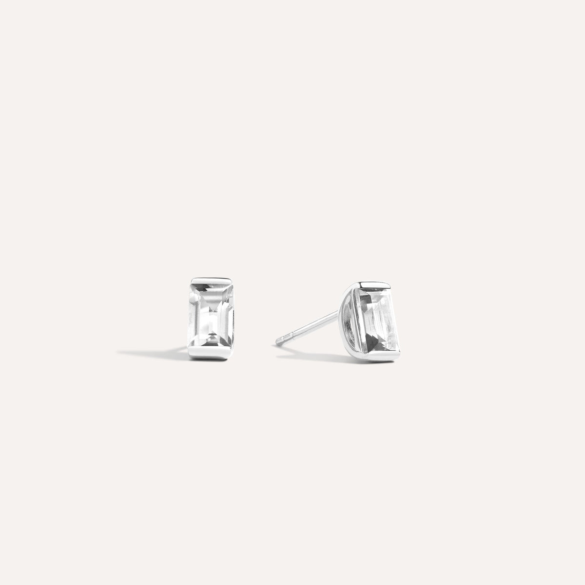 It’s a long story baguette stud earrings