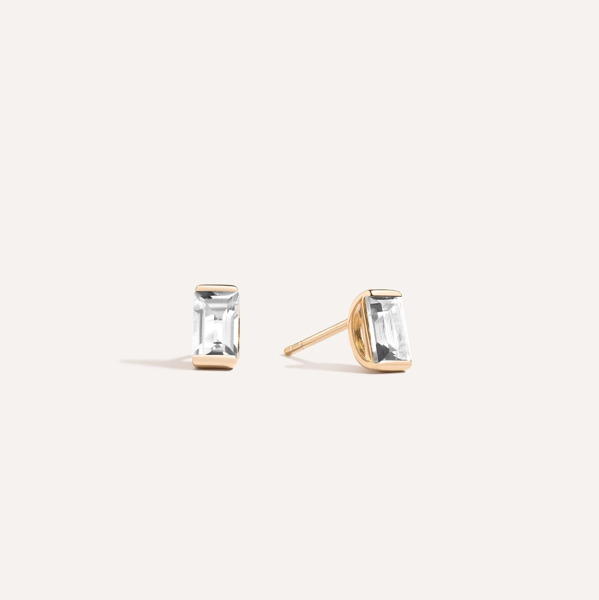 It’s a long story baguette stud earrings