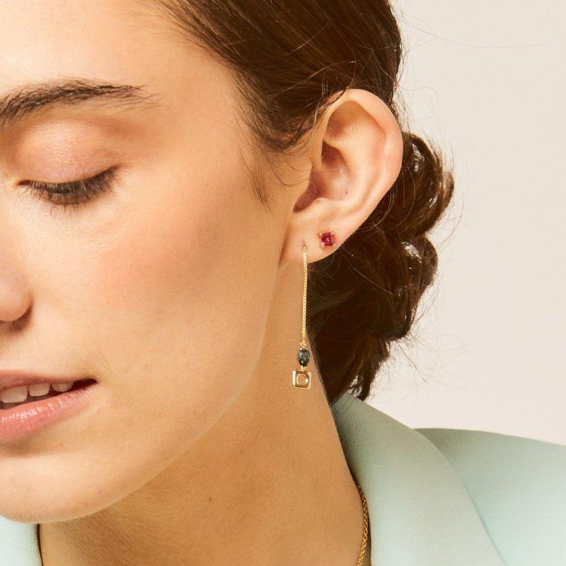 Make believe square stud earrings