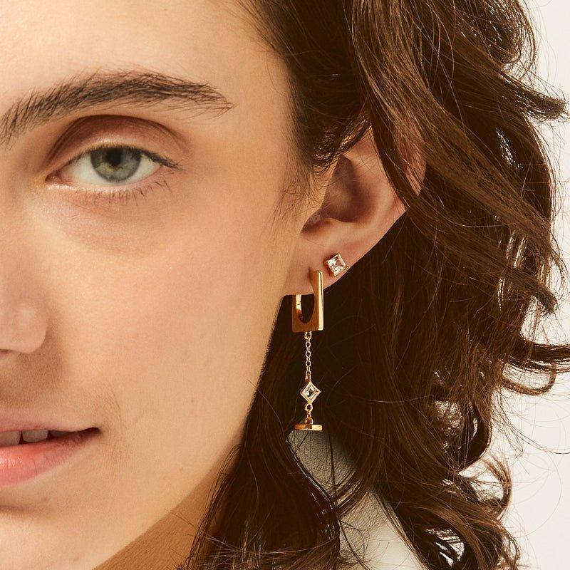 Make believe square stud earrings