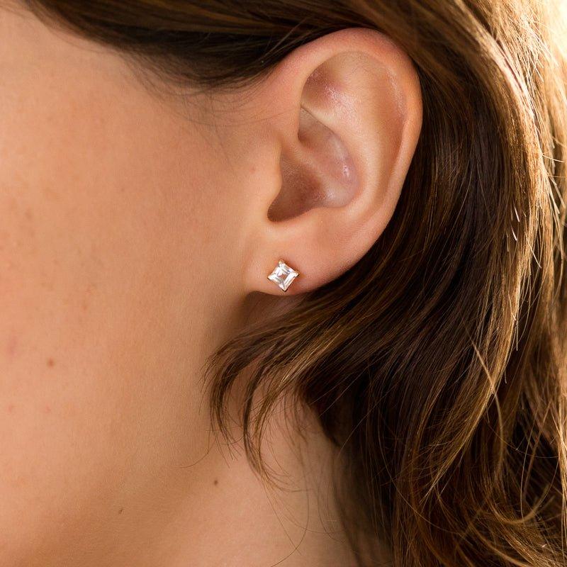 Make believe square stud earrings